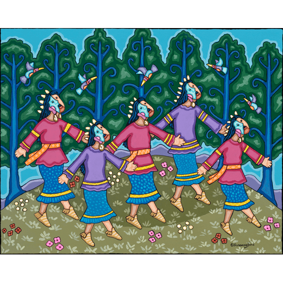 Wild Flower Dancers Original by Jesse Hummingbird